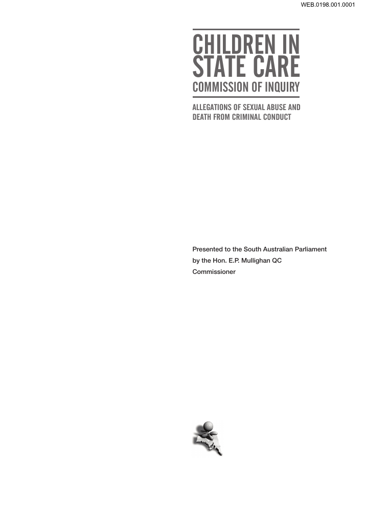 Original front page of the State care final report